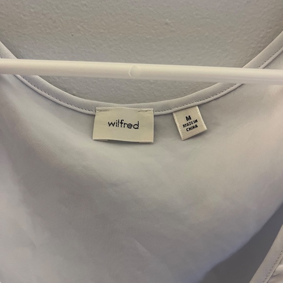 Wilfred Aritzia Ruffle Trim Tie-Front Sleeveless Top Light Blue Size M - Picture 2 of 3